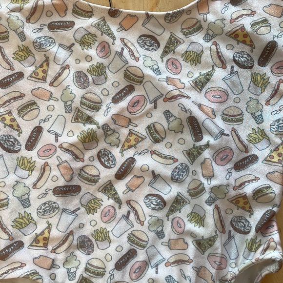 RARE American Apparel Junk Food Print High Leg Low Back One Piece Swimsuit - Picture 2 of 7